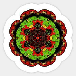 Tibetean themed colorful kaleidoscopic Mandala Sticker